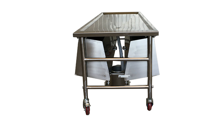 stainless mortuary table
