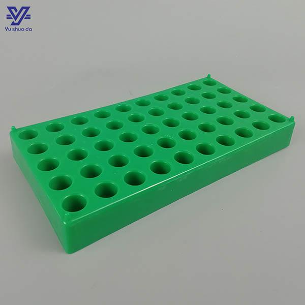 Plastic sample vials storage rack