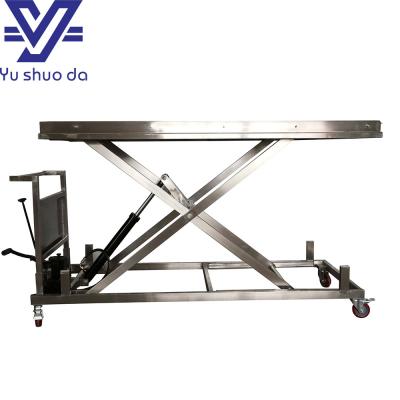 hydraulic morgue trolley