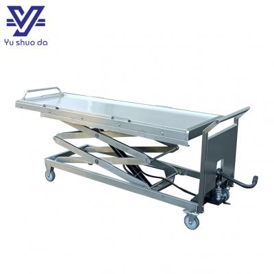 hydraulic morgue trolley