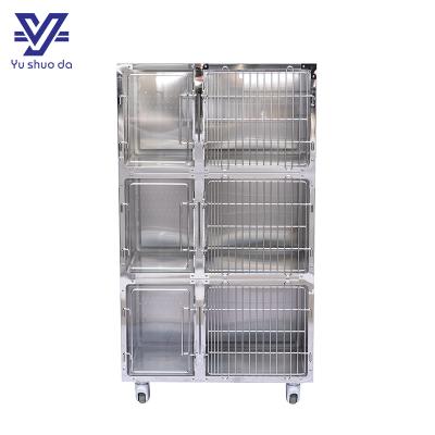  YSD-VE 14 Professional Mobile Stainless Steel Pet Hospital Veterinary Cages .